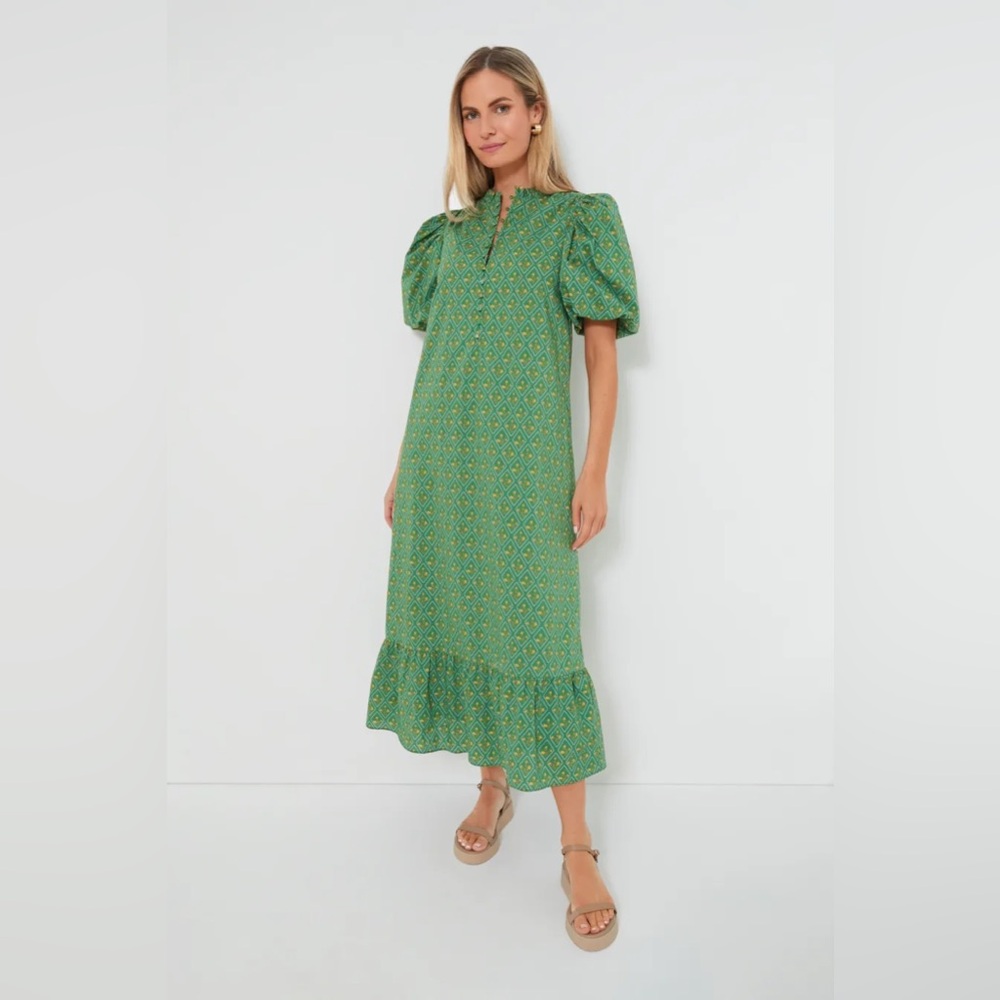 HYACINTH HOUSE Green Diamond Floral Mimi Midi Dress XXL